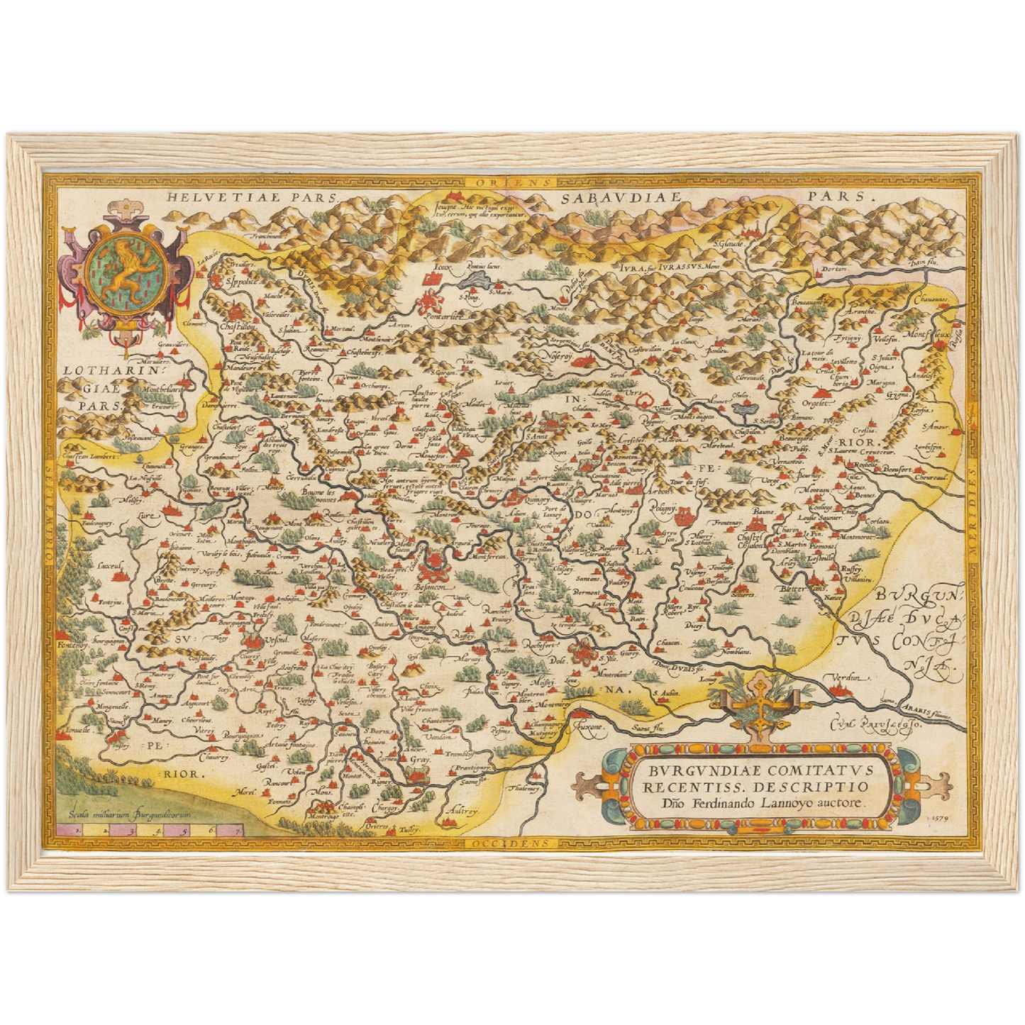 Historische Landkarte Burgund um 1609