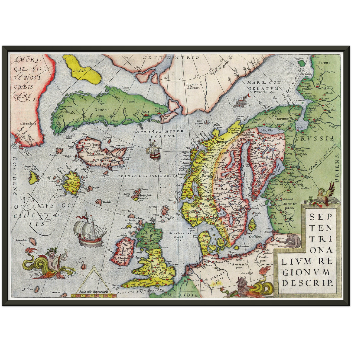 Historische Landkarte Nordeuropa um 1580