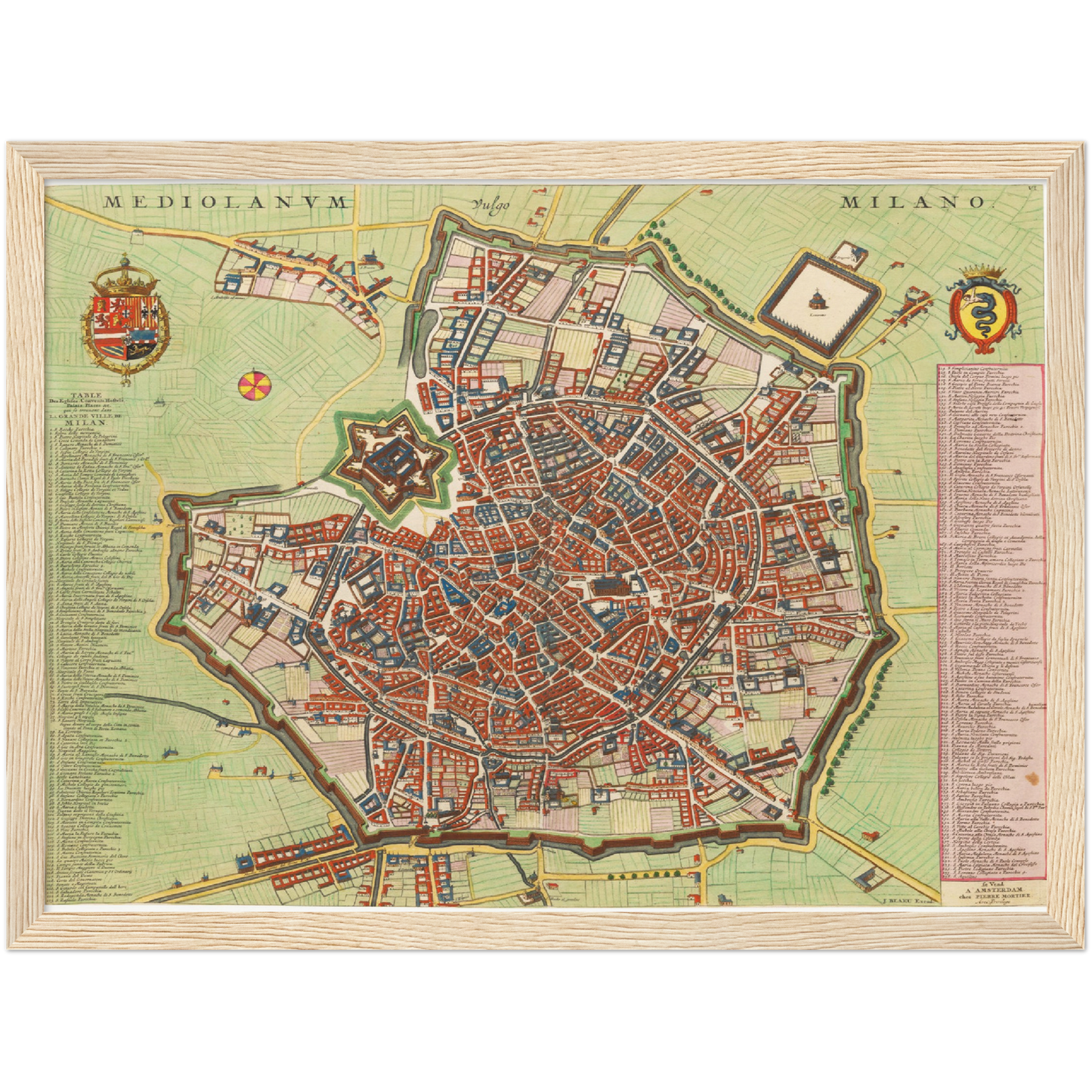 Historischer Stadtplan Mailand um 1700