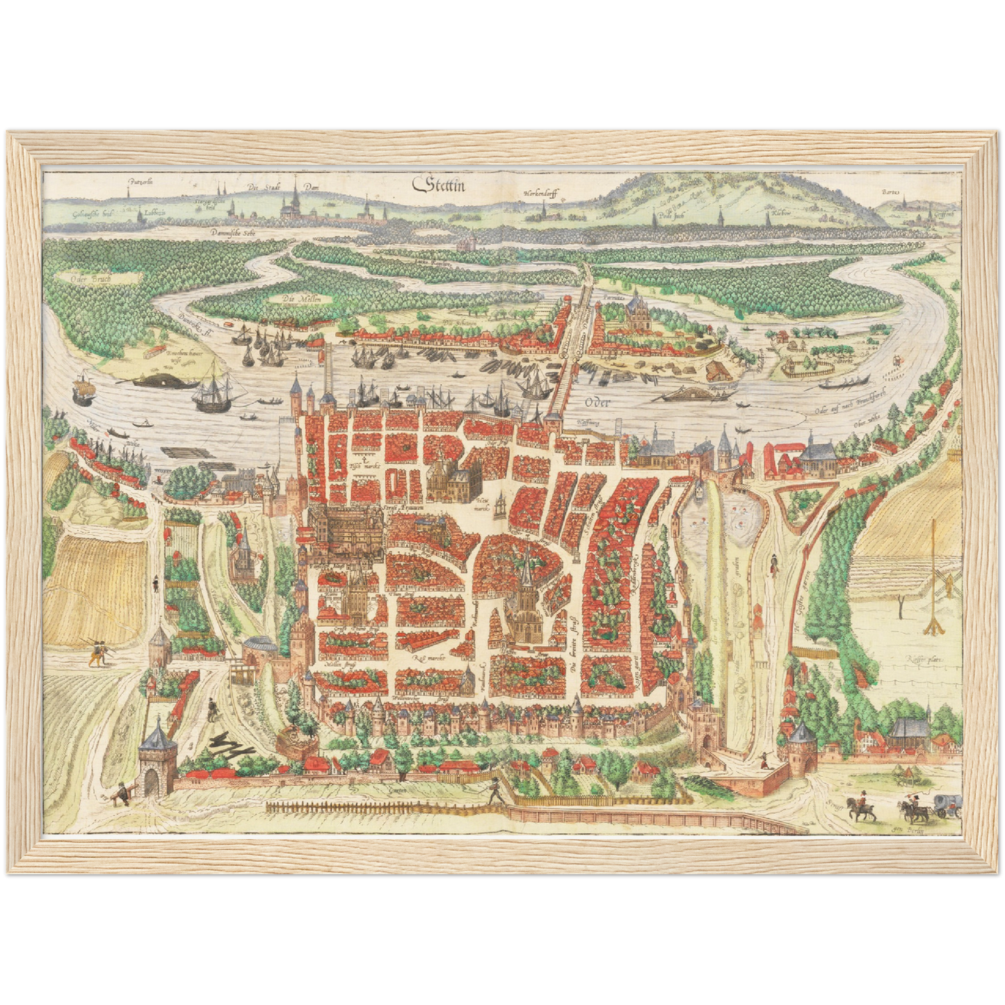 Historische Stadtansicht Stettin um 1592