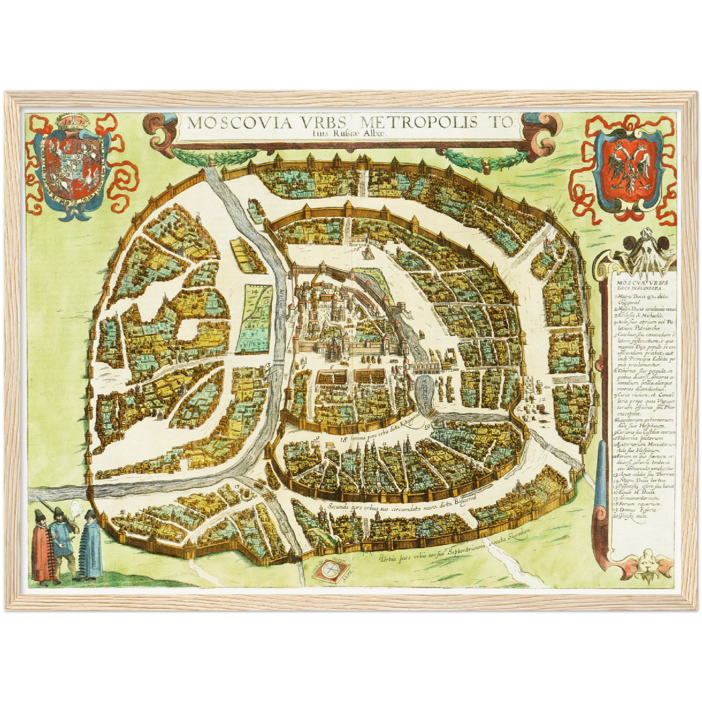 Historischer Stadtplan Moskau um 1612