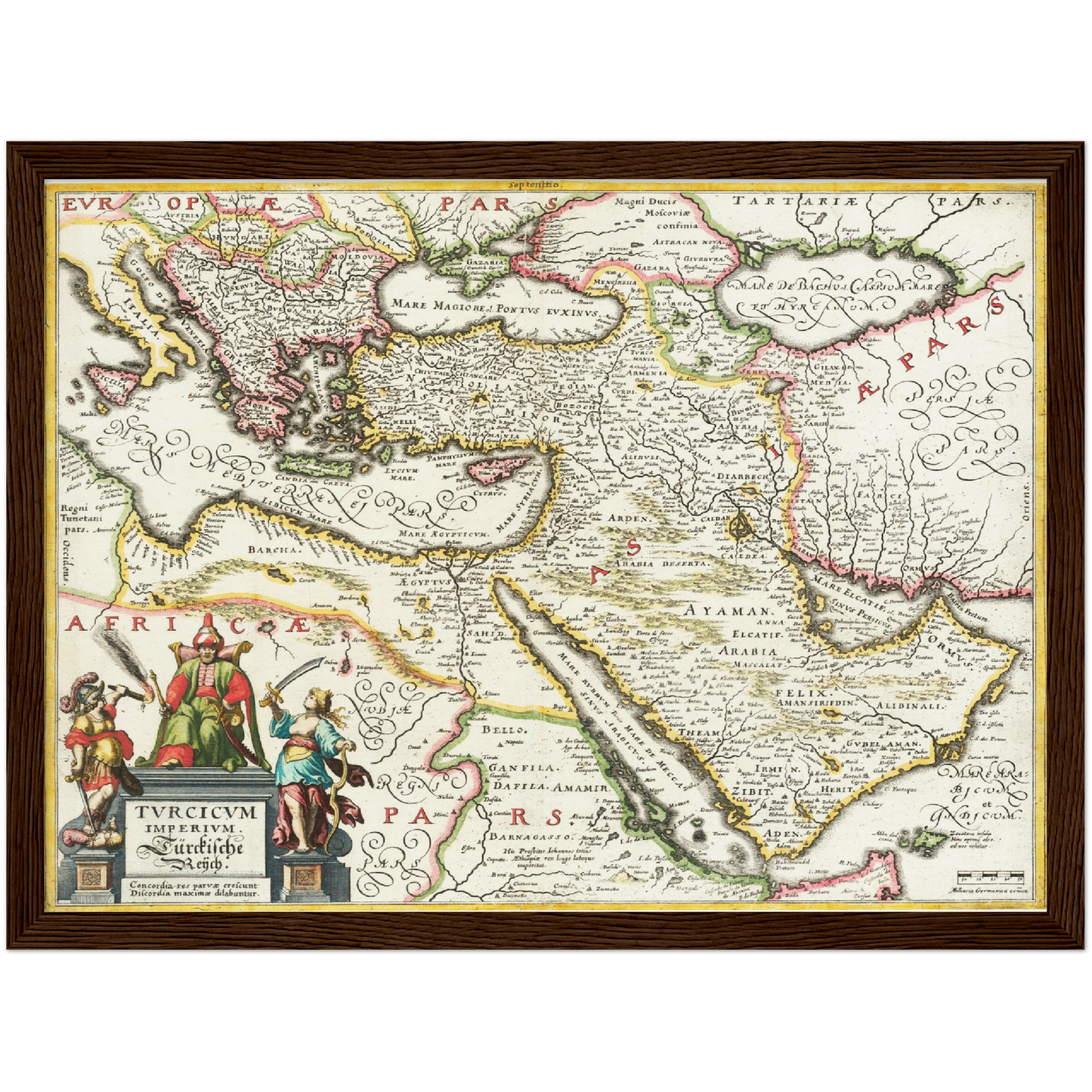 Historische Landkarte Naher Osten um 1636