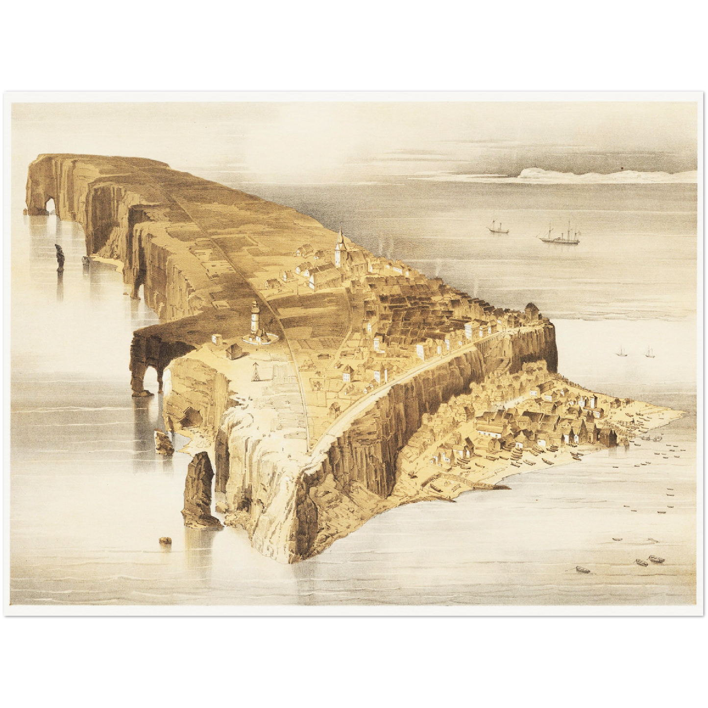 Historische Ansicht Helgoland um 1855