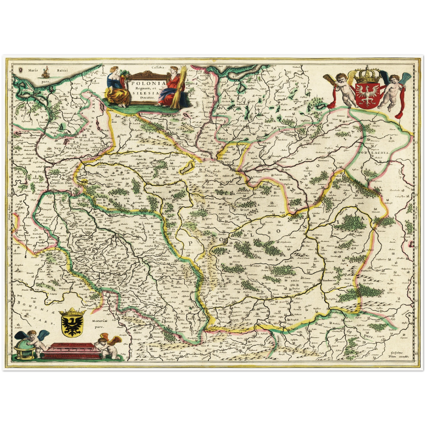 Historische Landkarte Polen um 1647