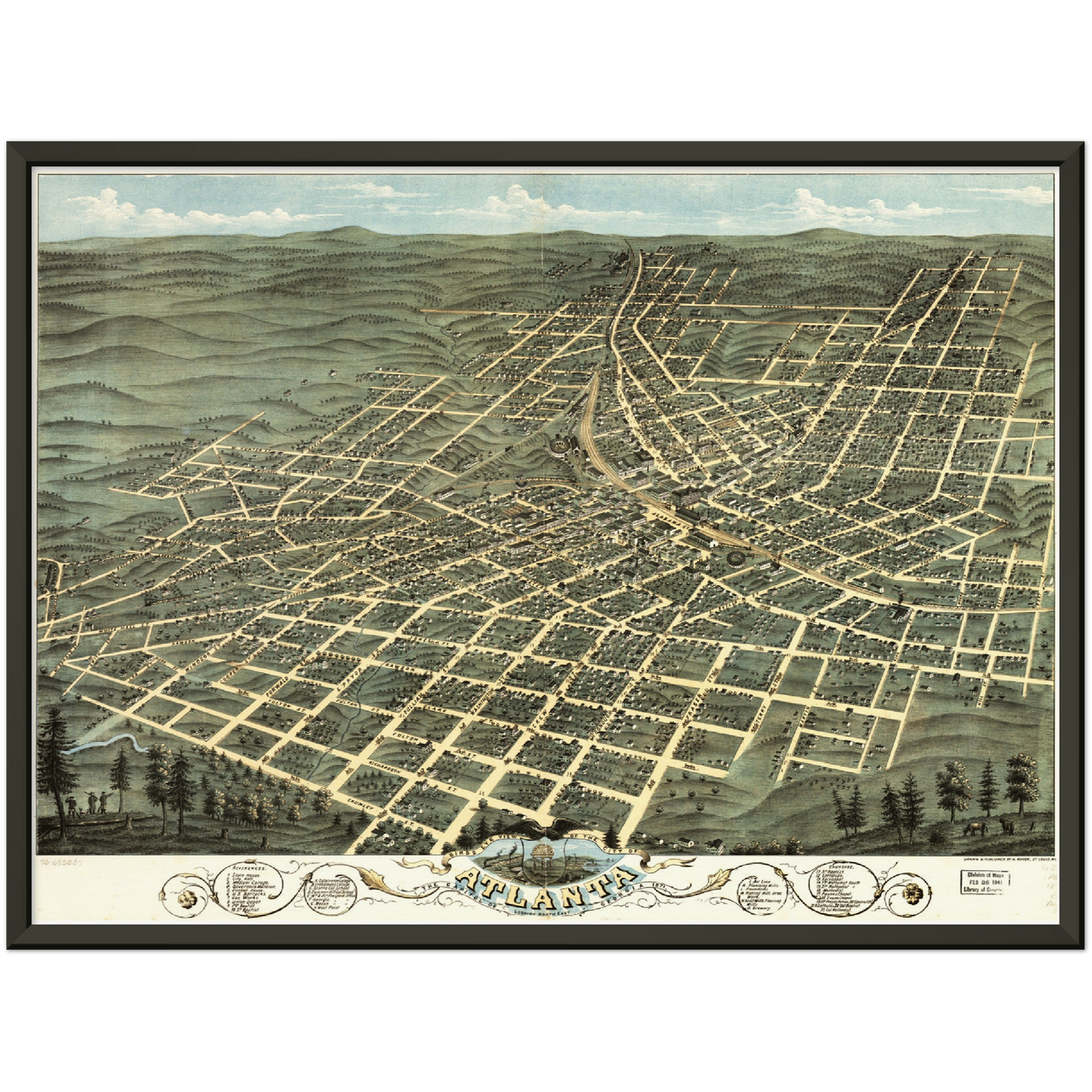 Historische Stadtansicht Atlanta um 1871