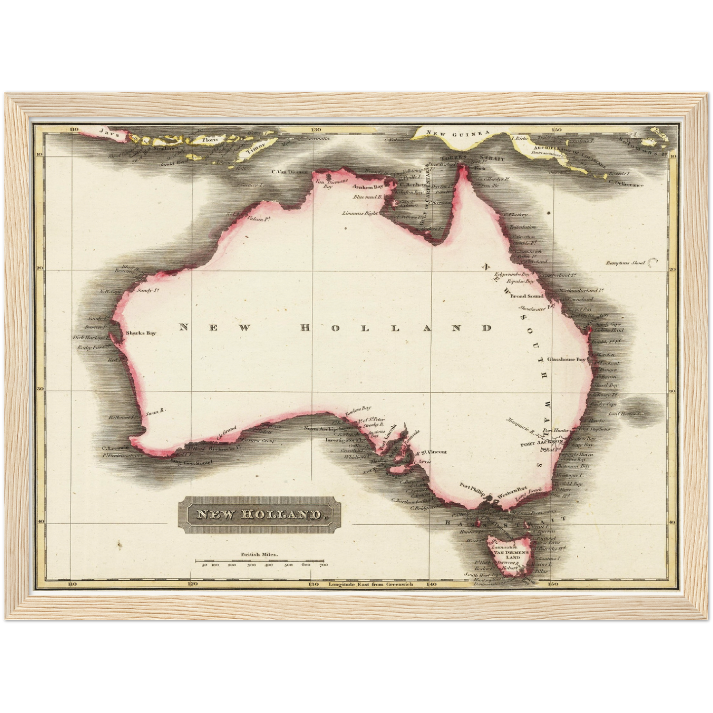 Historische Landkarte Australien um 1817