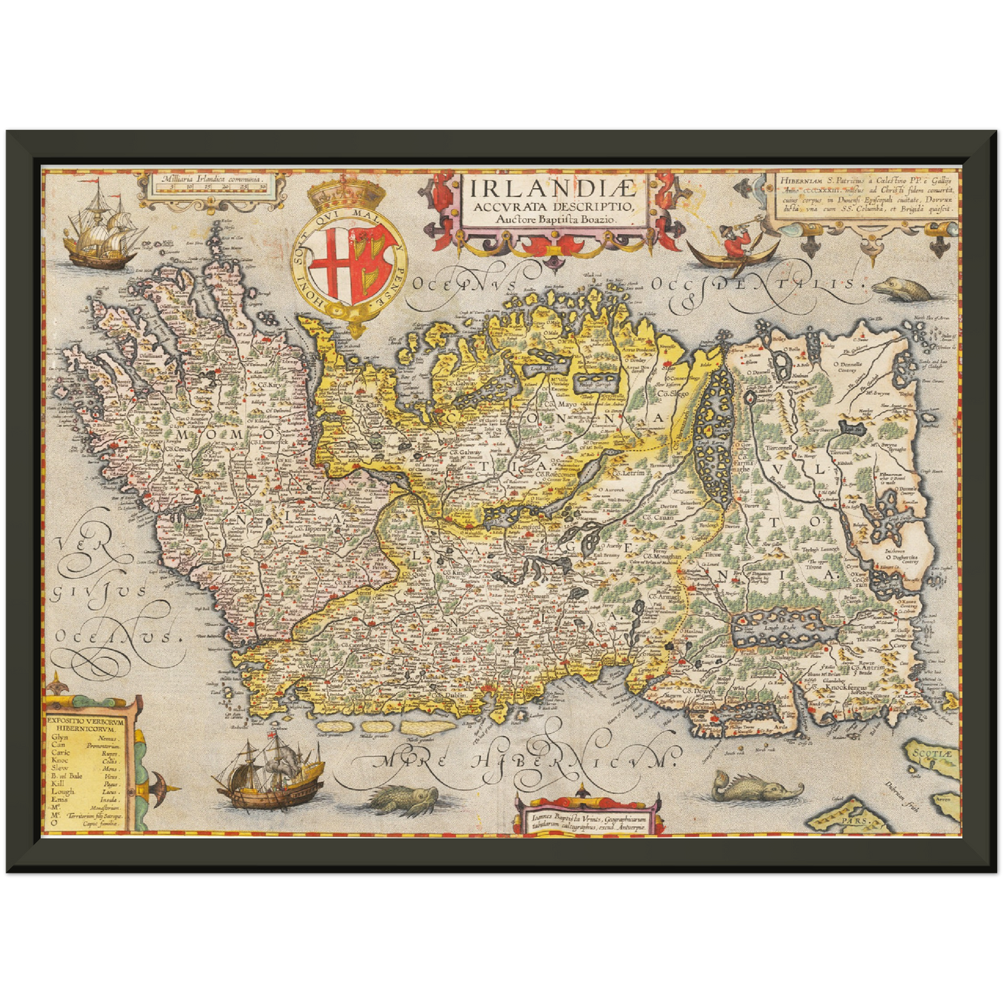 Historische Landkarte Irland um 1609