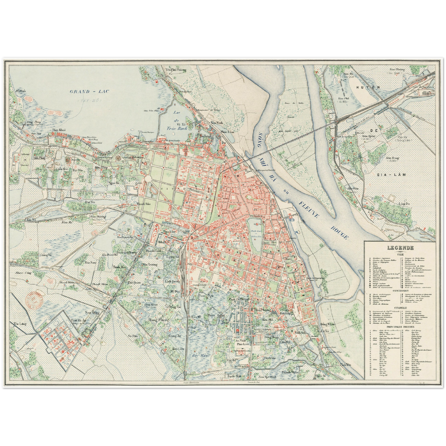 Historischer Stadtplan Hanoi um 1911