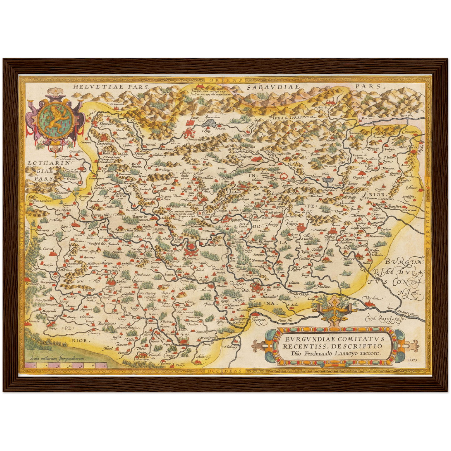 Historische Landkarte Burgund um 1609