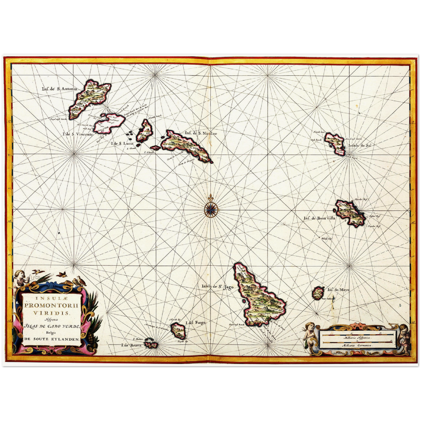 Historische Landkarte Kapverden um 1690