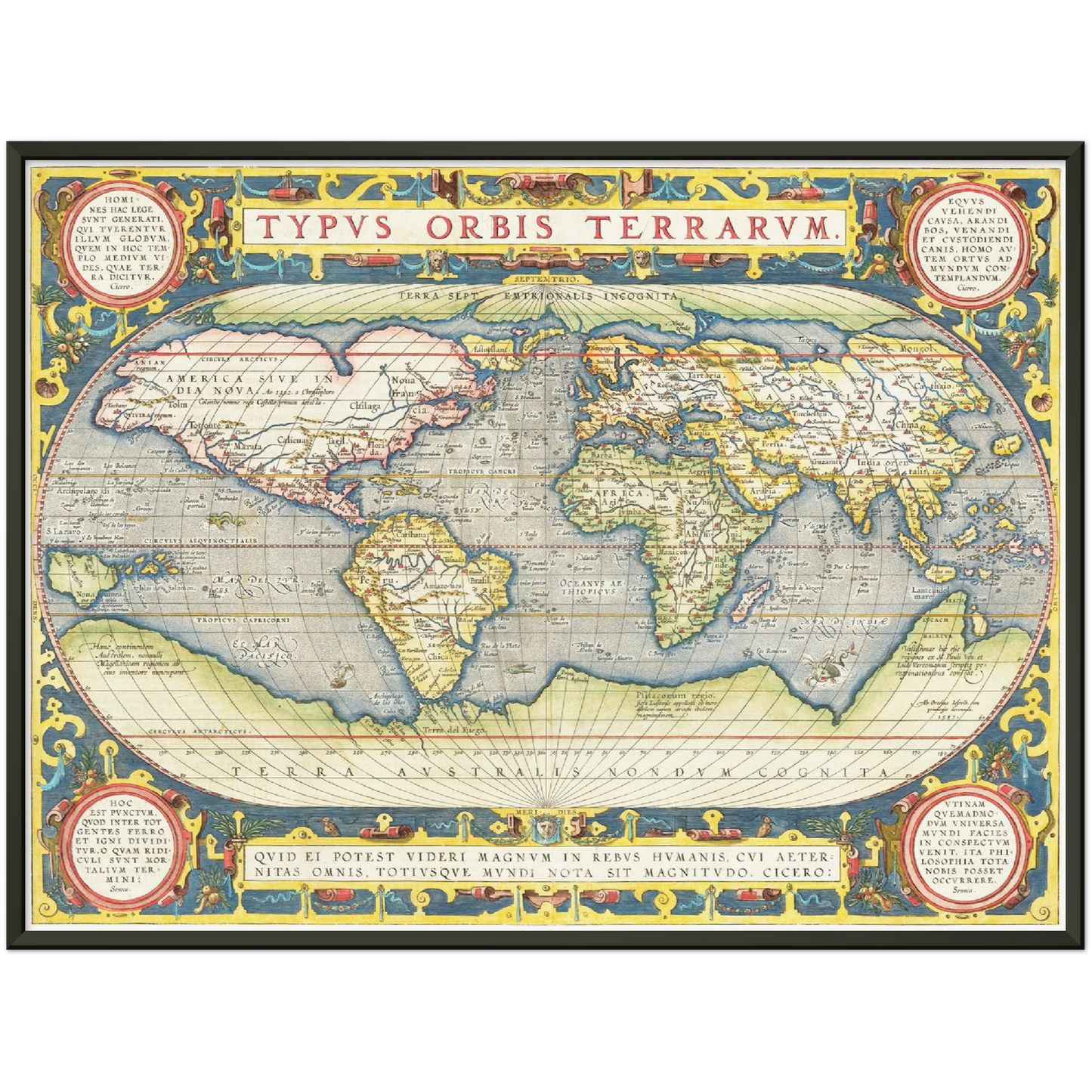 Historische Weltkarte um 1570