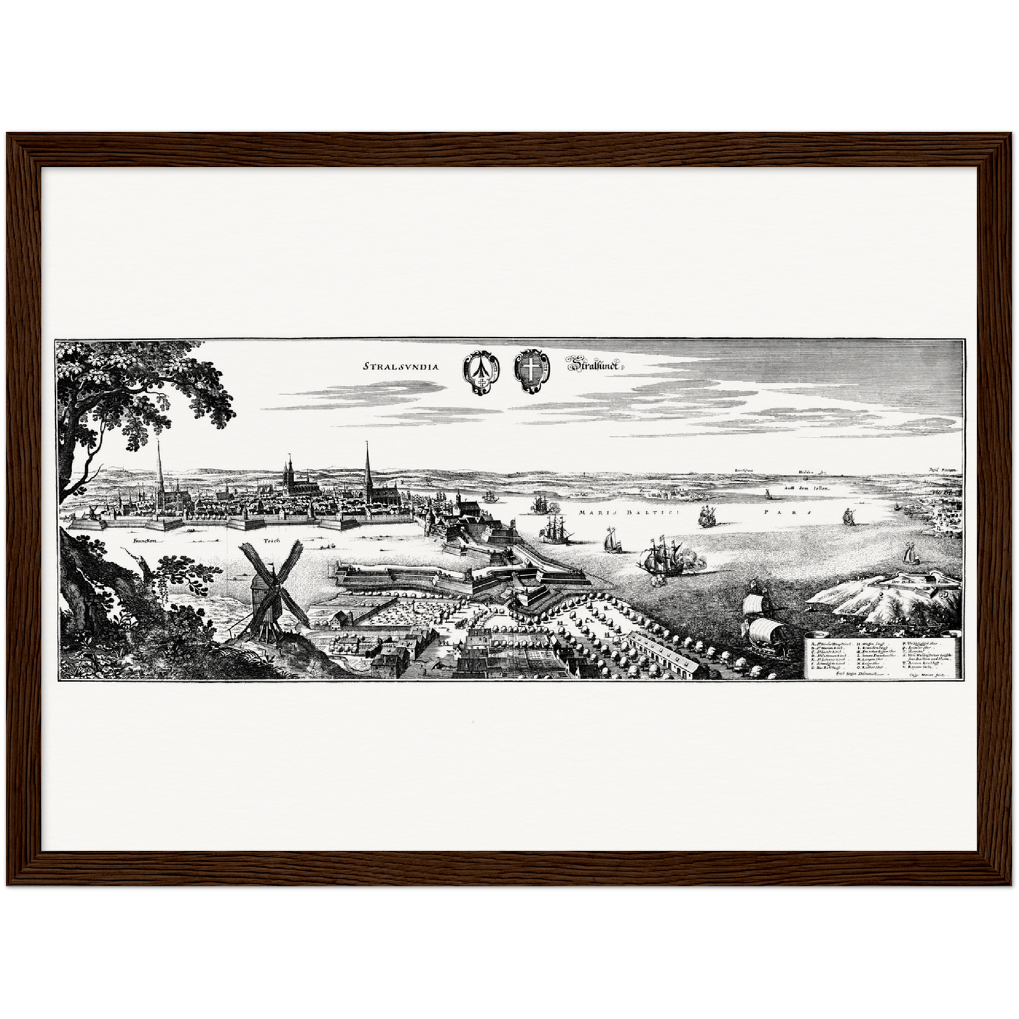 Historische Stadtansicht Stralsund um 1652