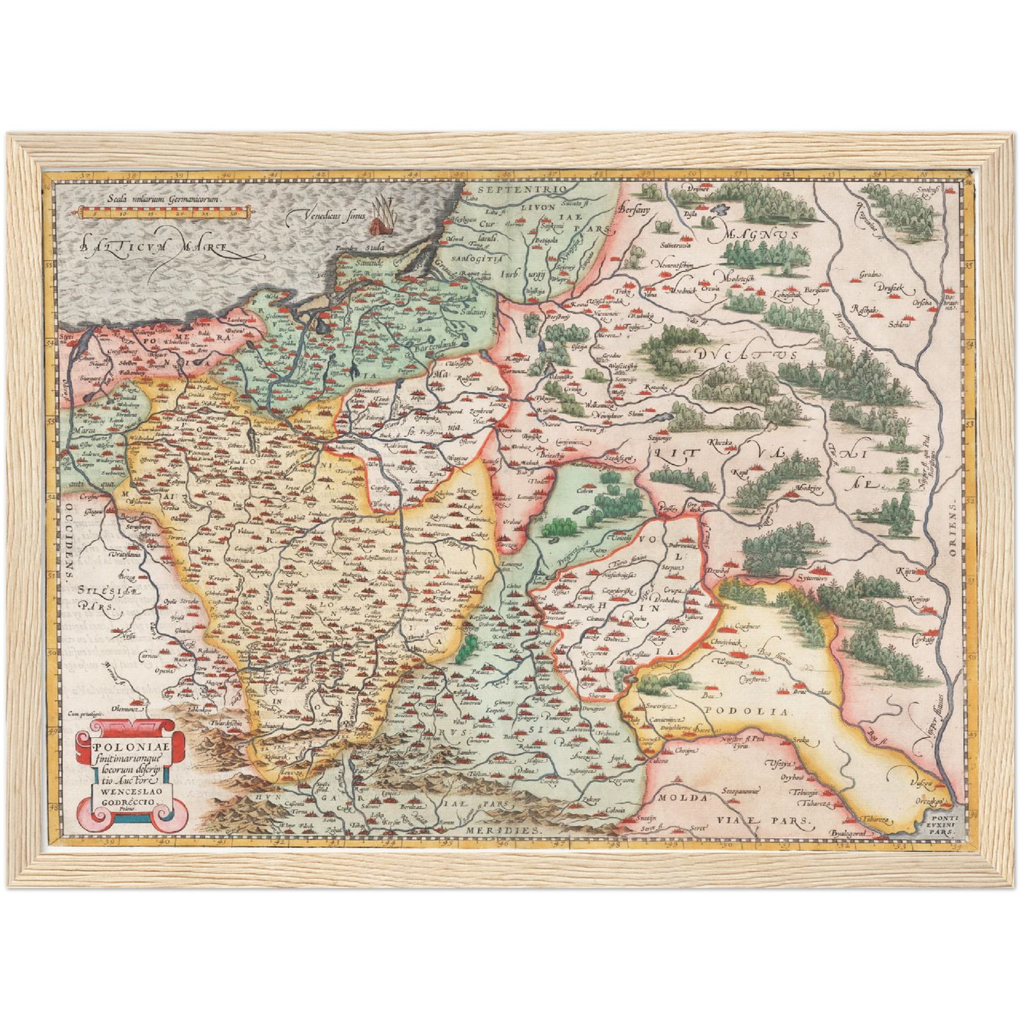 Historische Landkarte Polen um 1570
