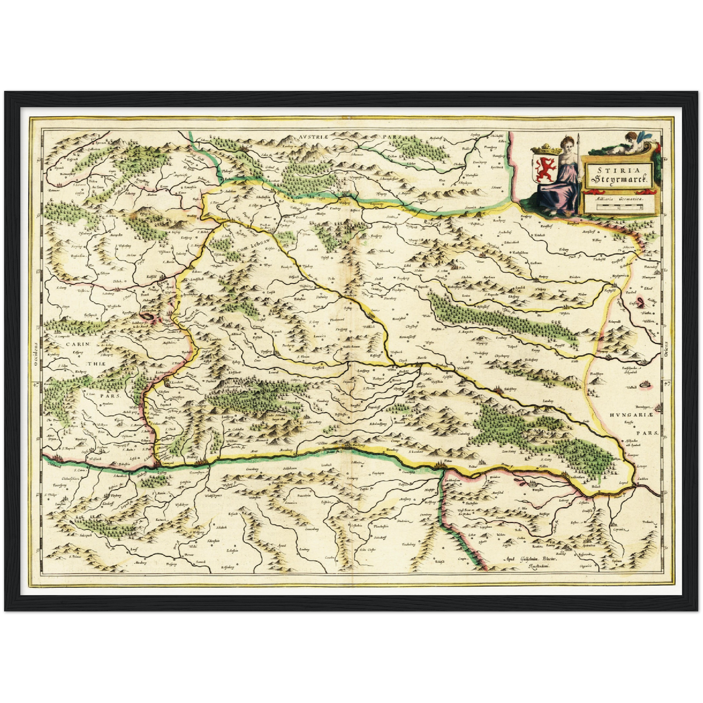 Historische Landkarte Steiermark um 1647