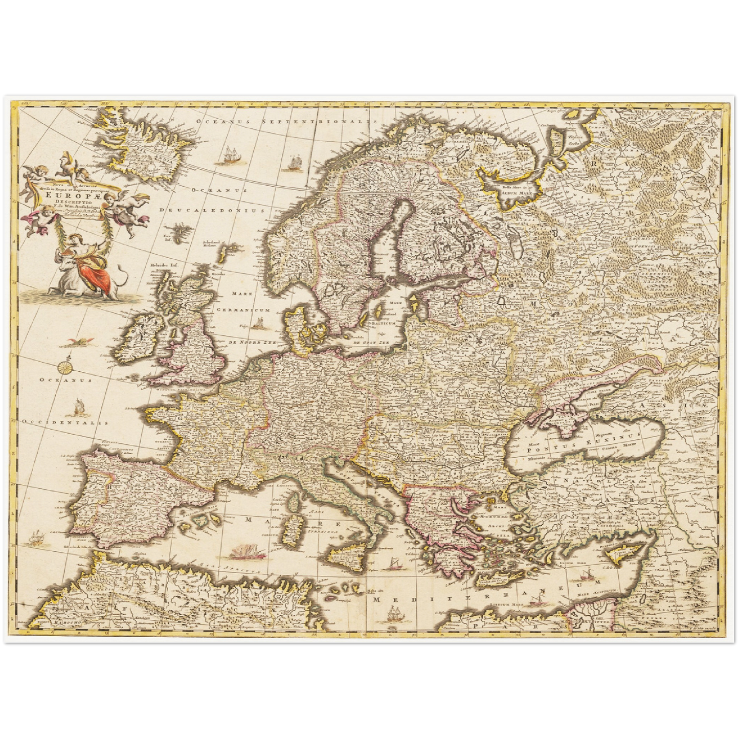 Historische Europakarte um 1698