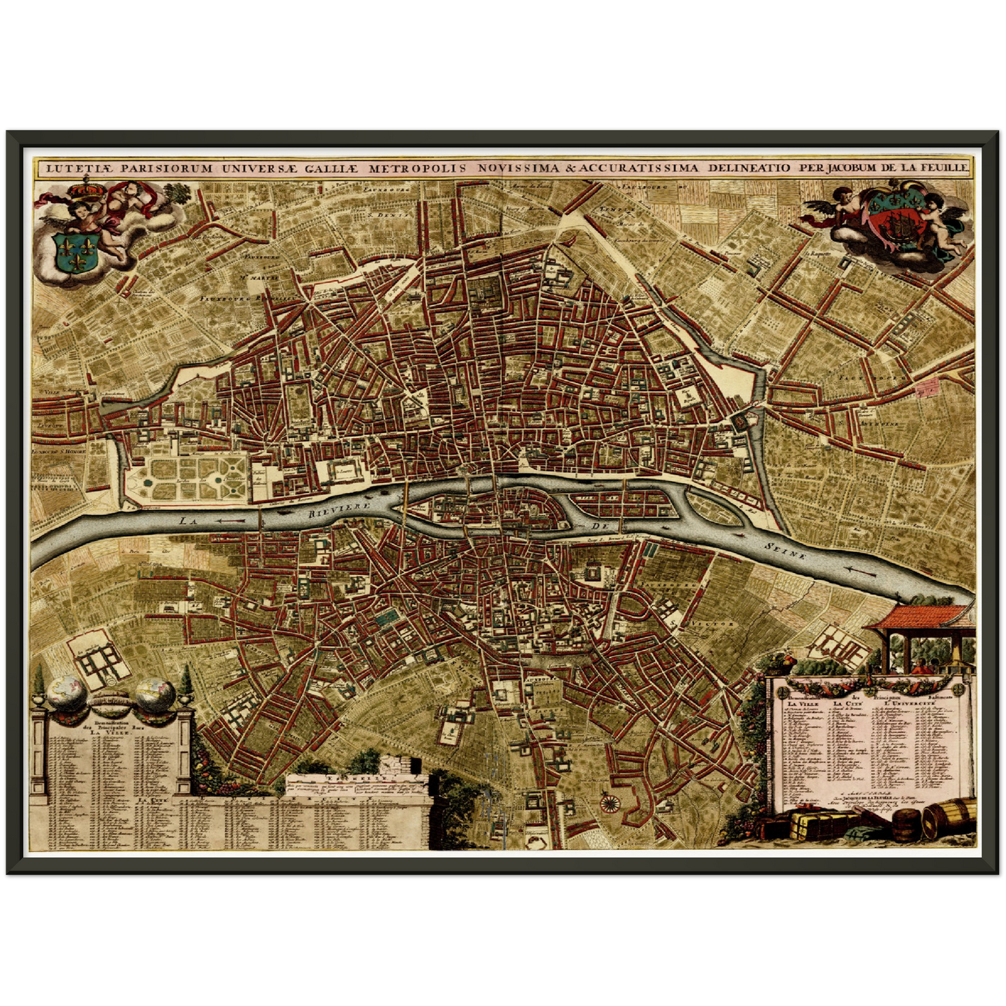 Historischer Stadtplan Paris um 1700