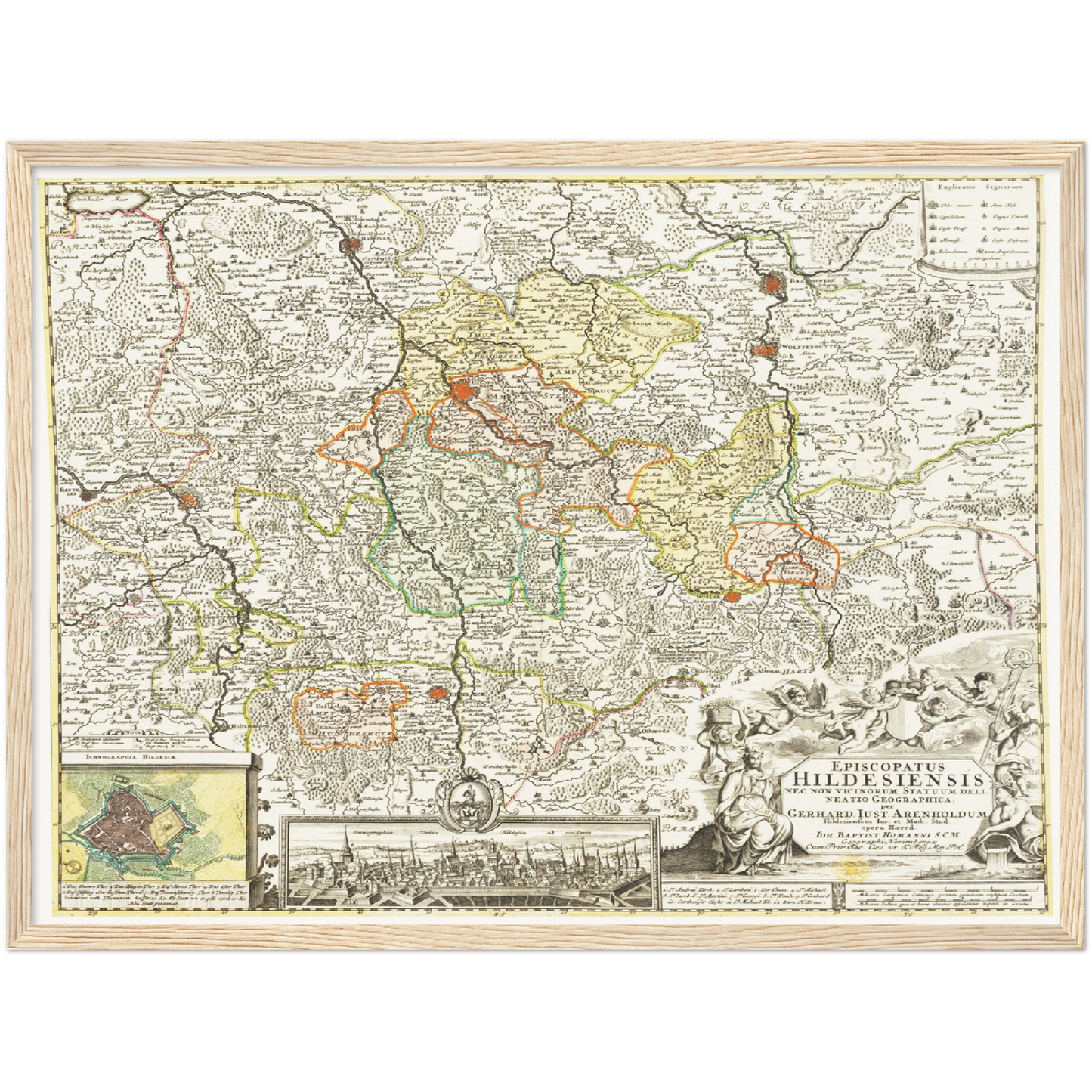Historische Landkarte Hildesheim um 1730