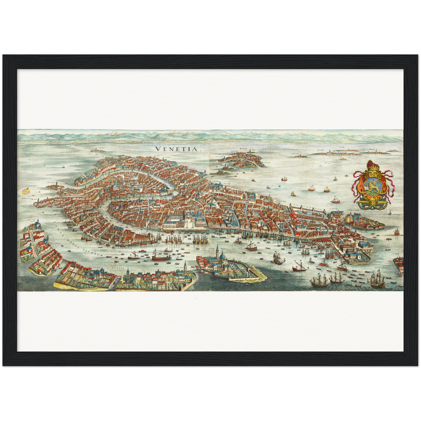 Historische Stadtansicht Venedig um 1636