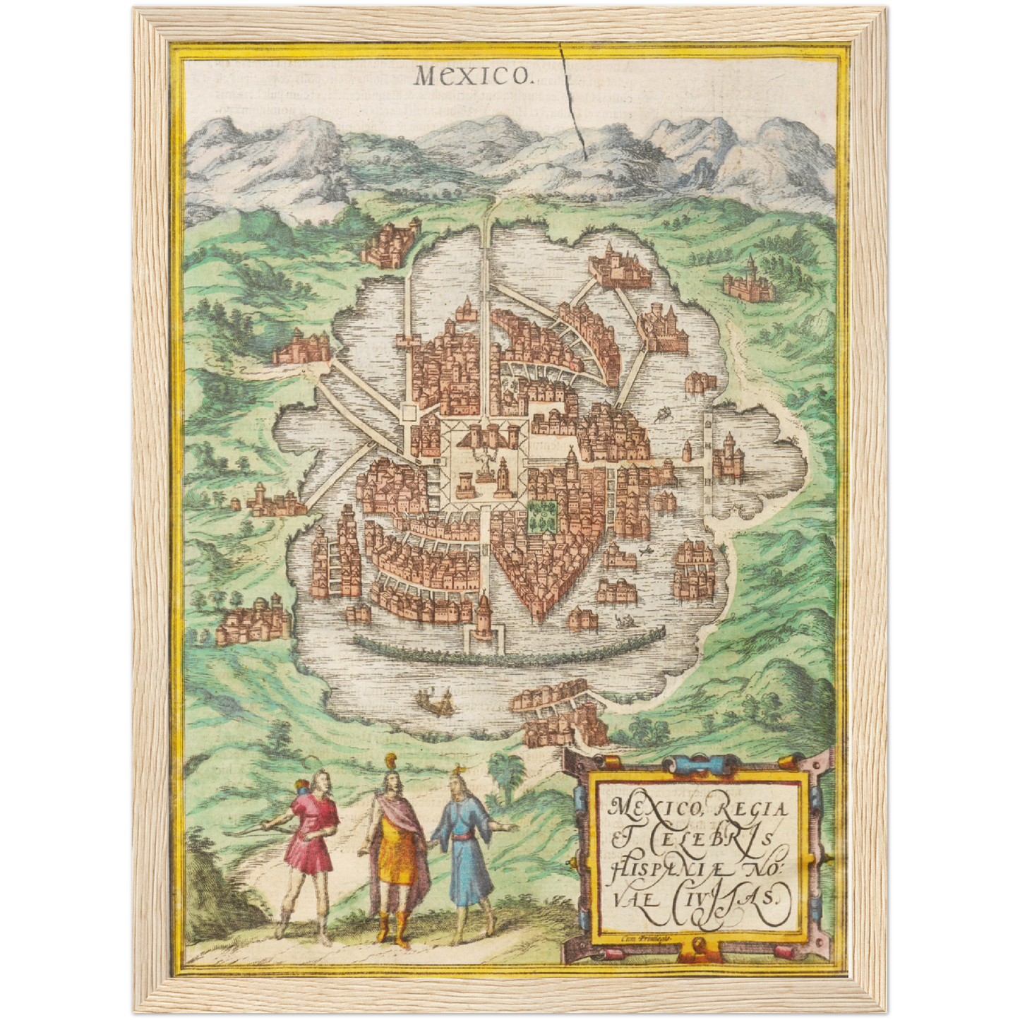 Historischer Stadtplan Mexiko-Stadt um 1570