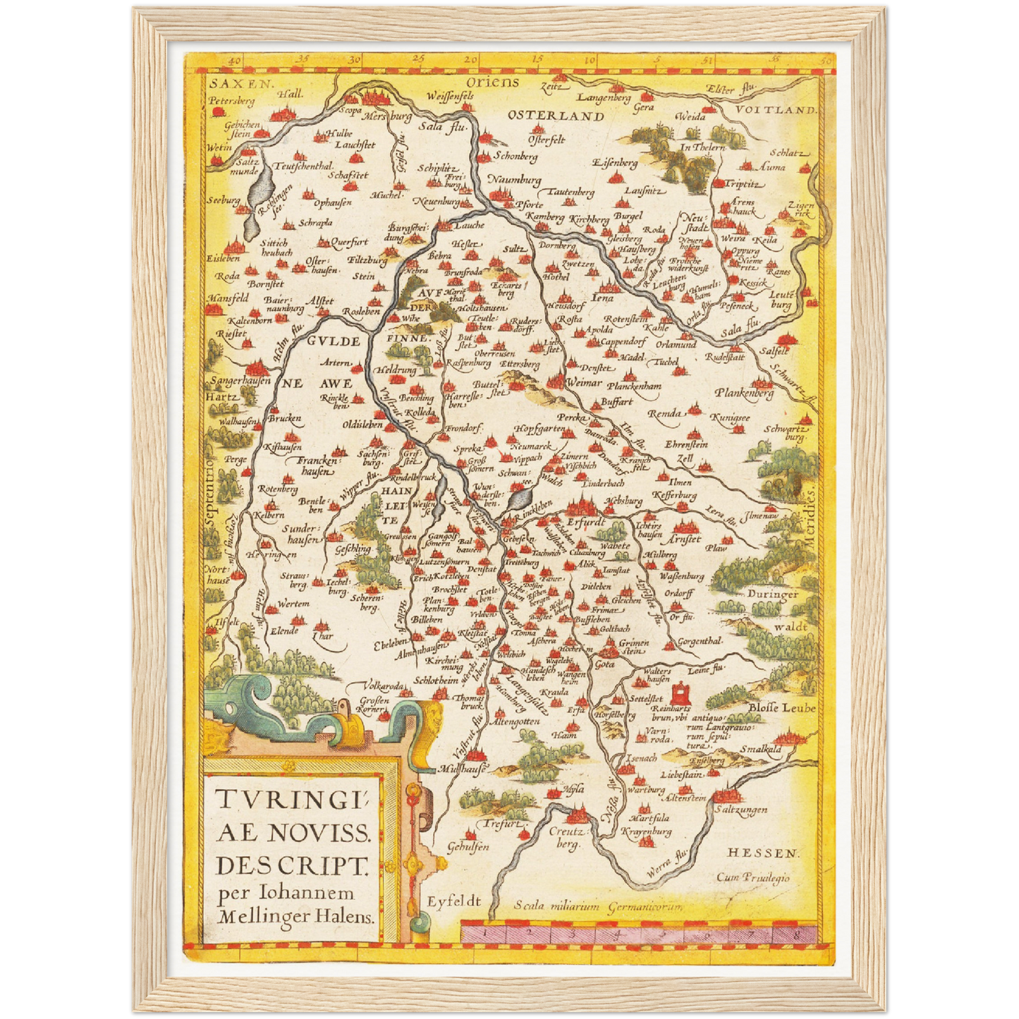 Historische Landkarte Thüringen um 1609