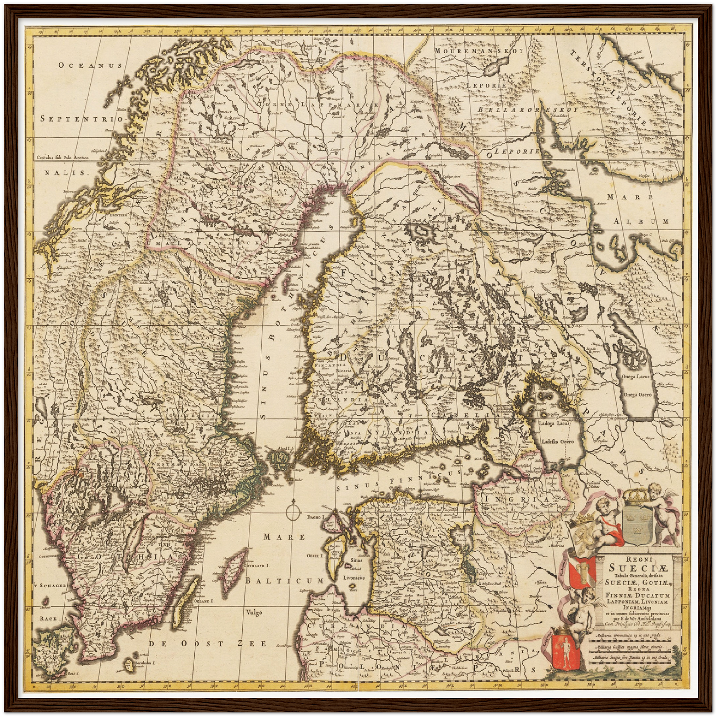 Historische Landkarte Schweden um 1698