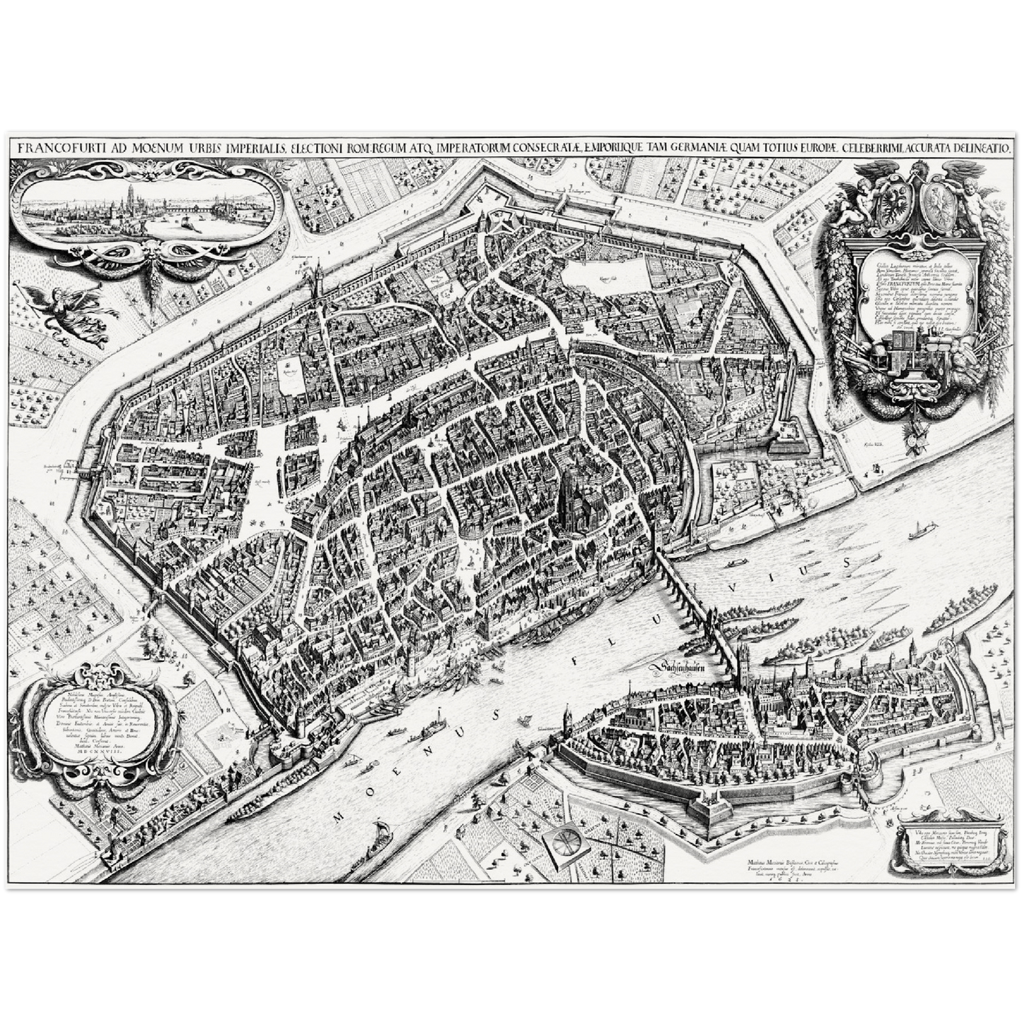 Historischer Stadtplan Frankfurt am Main um 1628