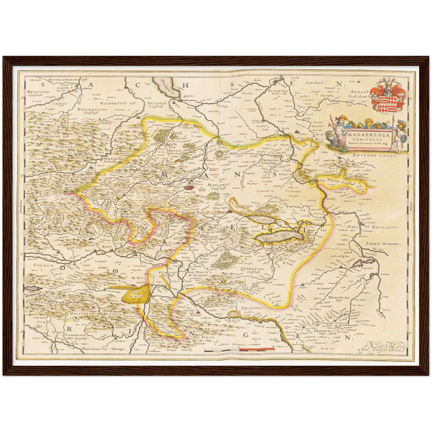 Historische Landkarte Mansfeld um 1635
