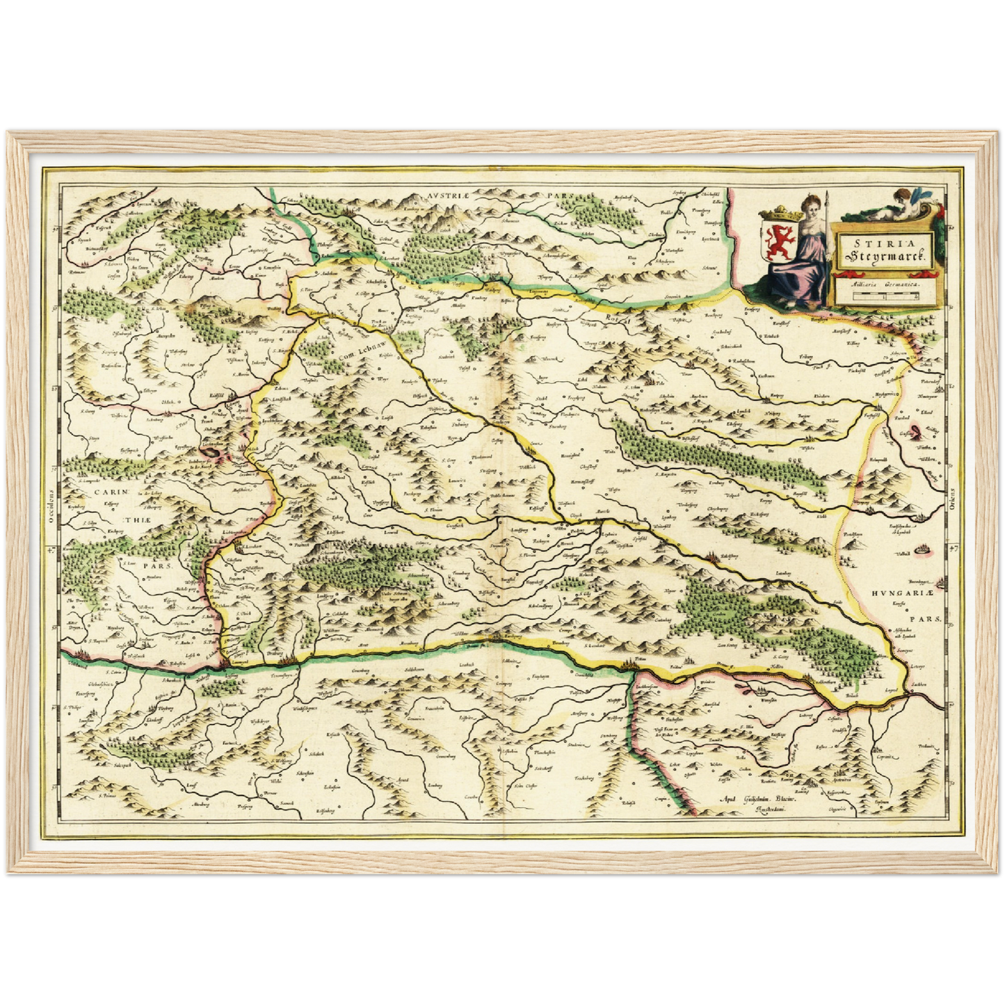 Historische Landkarte Steiermark um 1647