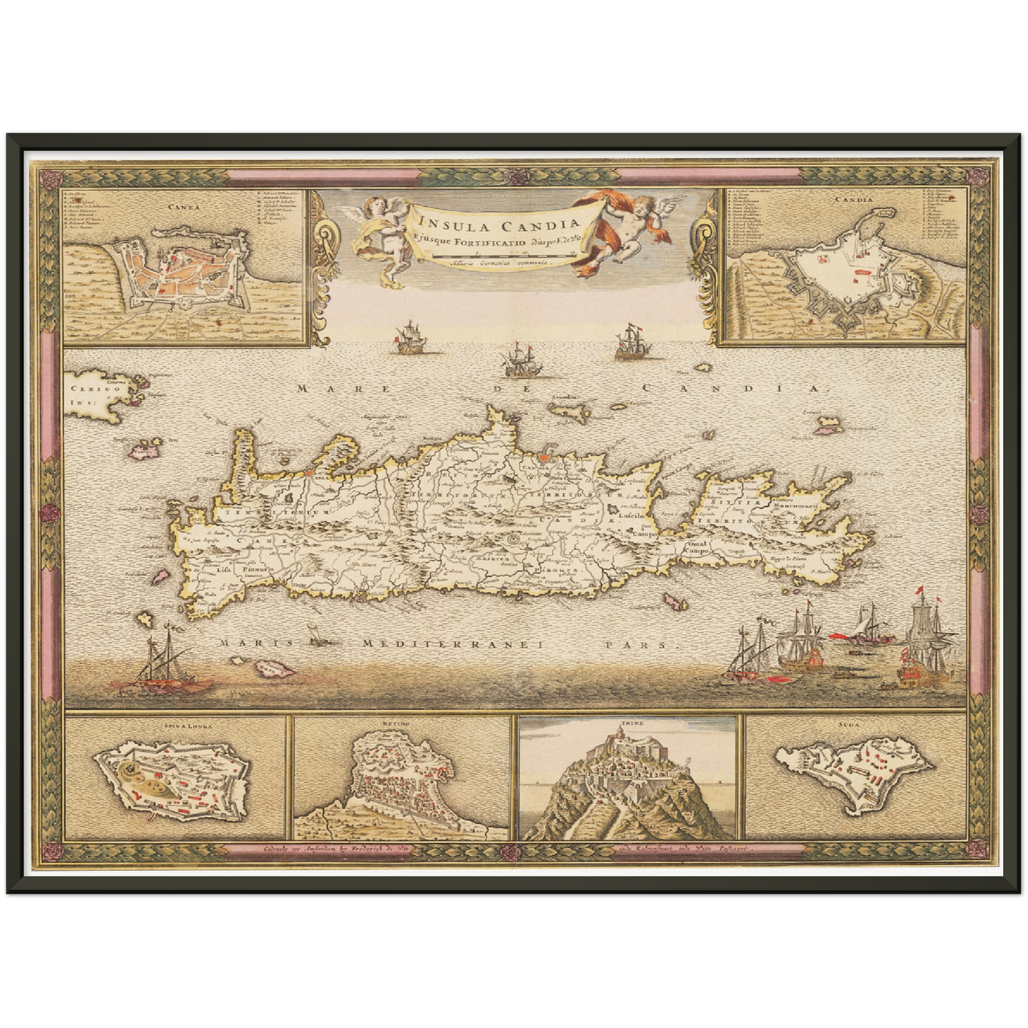 Historische Landkarte Kreta um 1698