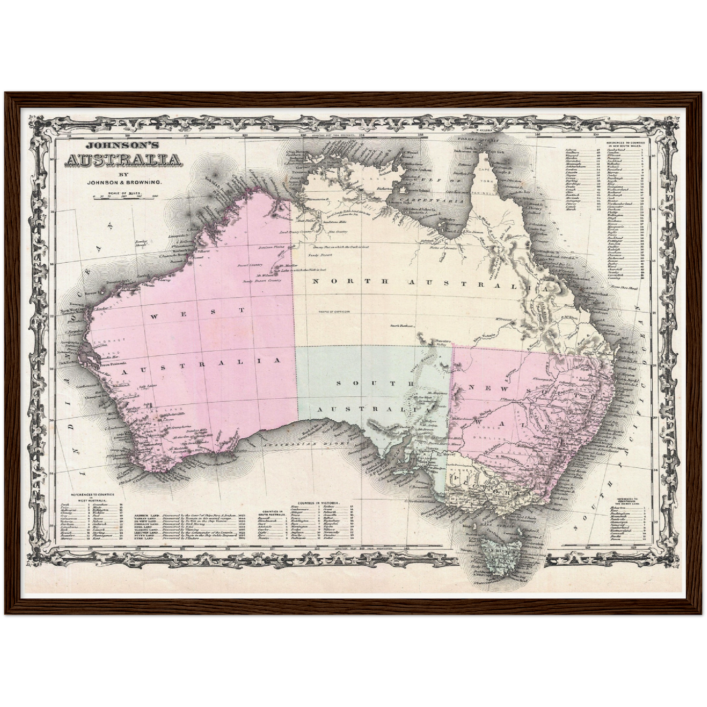 Historische Landkarte Australien um 1861