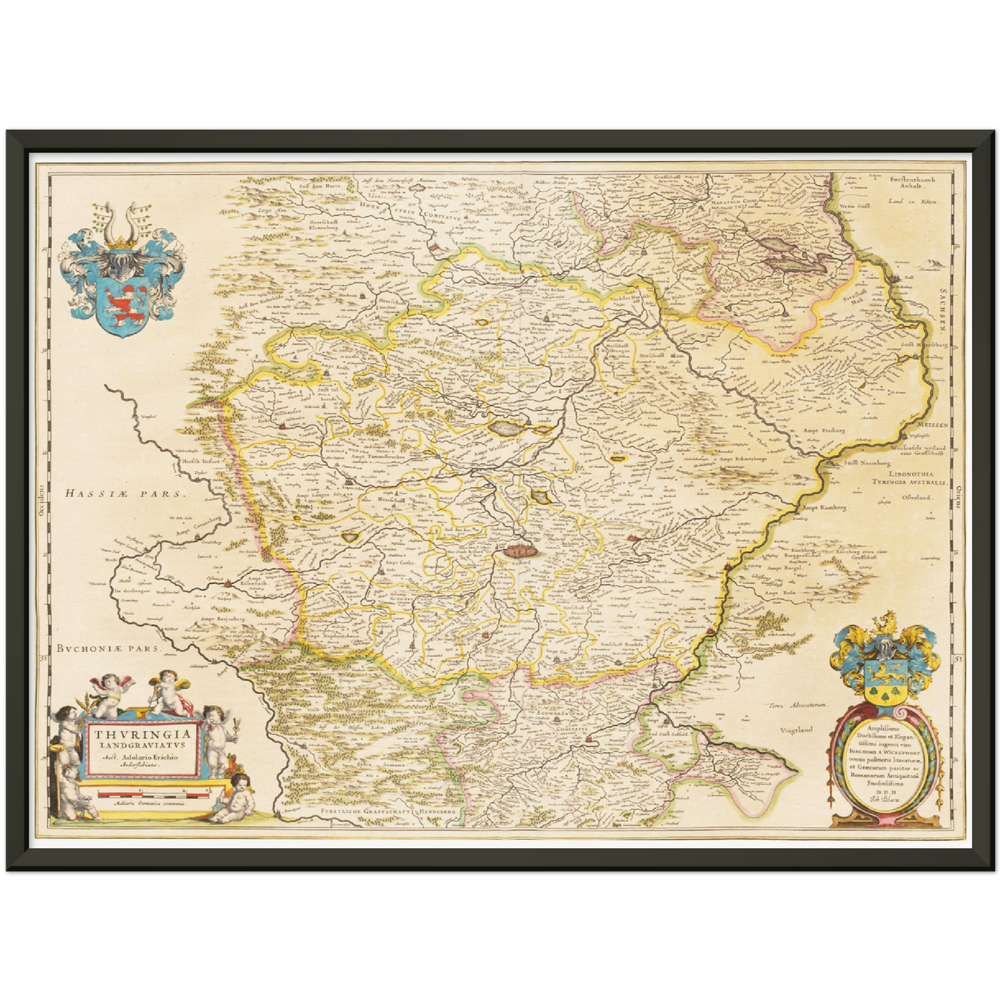 Historische Landkarte Thüringen um 1635