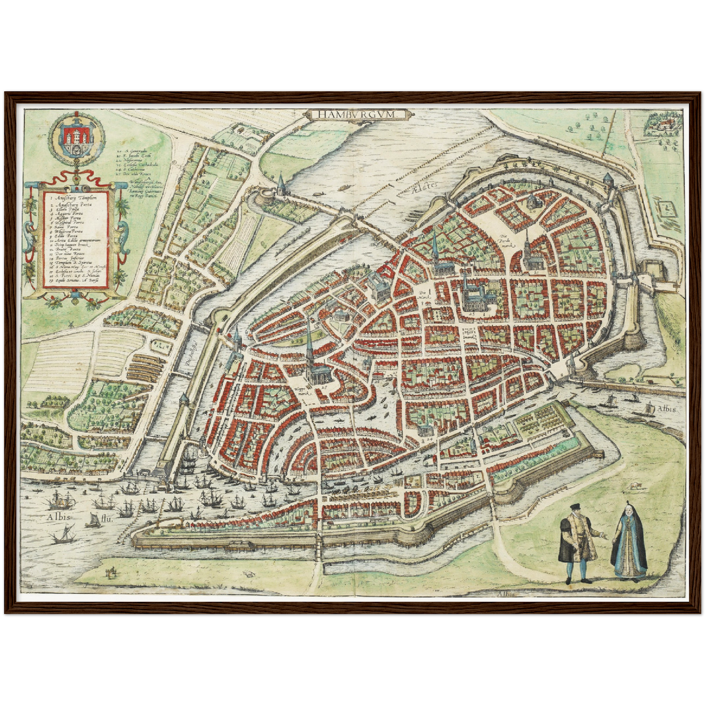 Historischer Stadtplan Hamburg um 1588