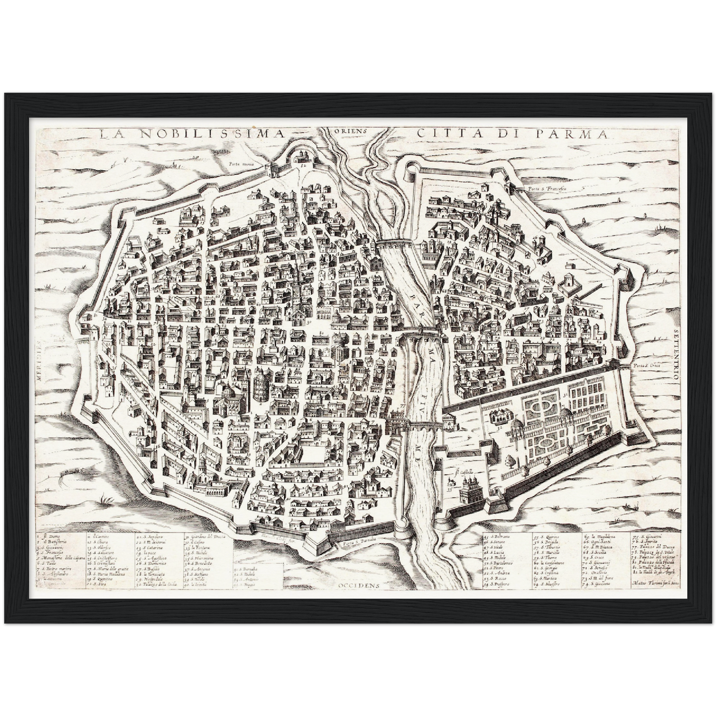 Historischer Stadtplan Parma um 1567