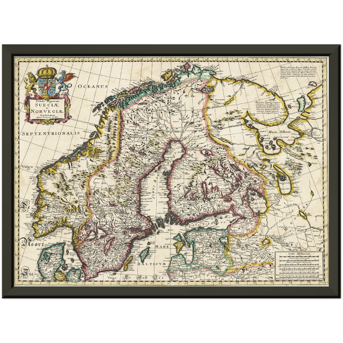 Historische Landkarte Skandinavien um 1680