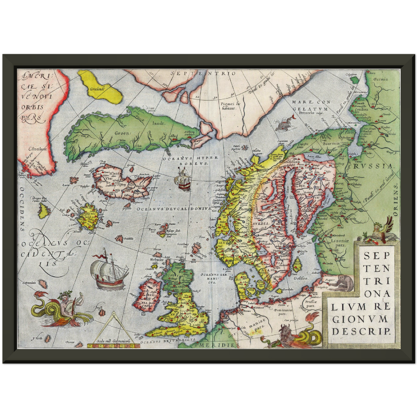 Historische Landkarte Nordeuropa um 1580