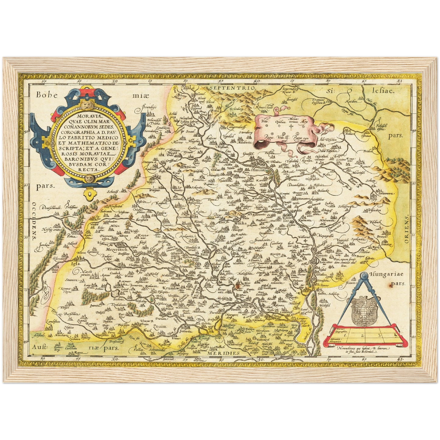 Historische Landkarte Mähren um 1609