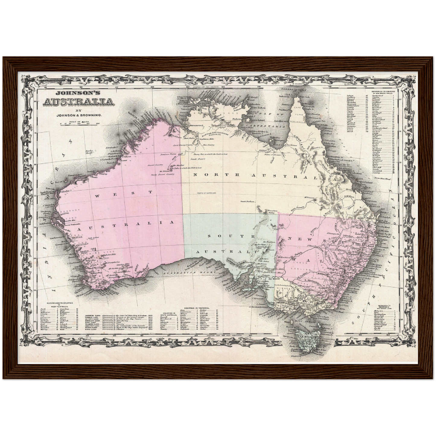 Historische Landkarte Australien um 1861