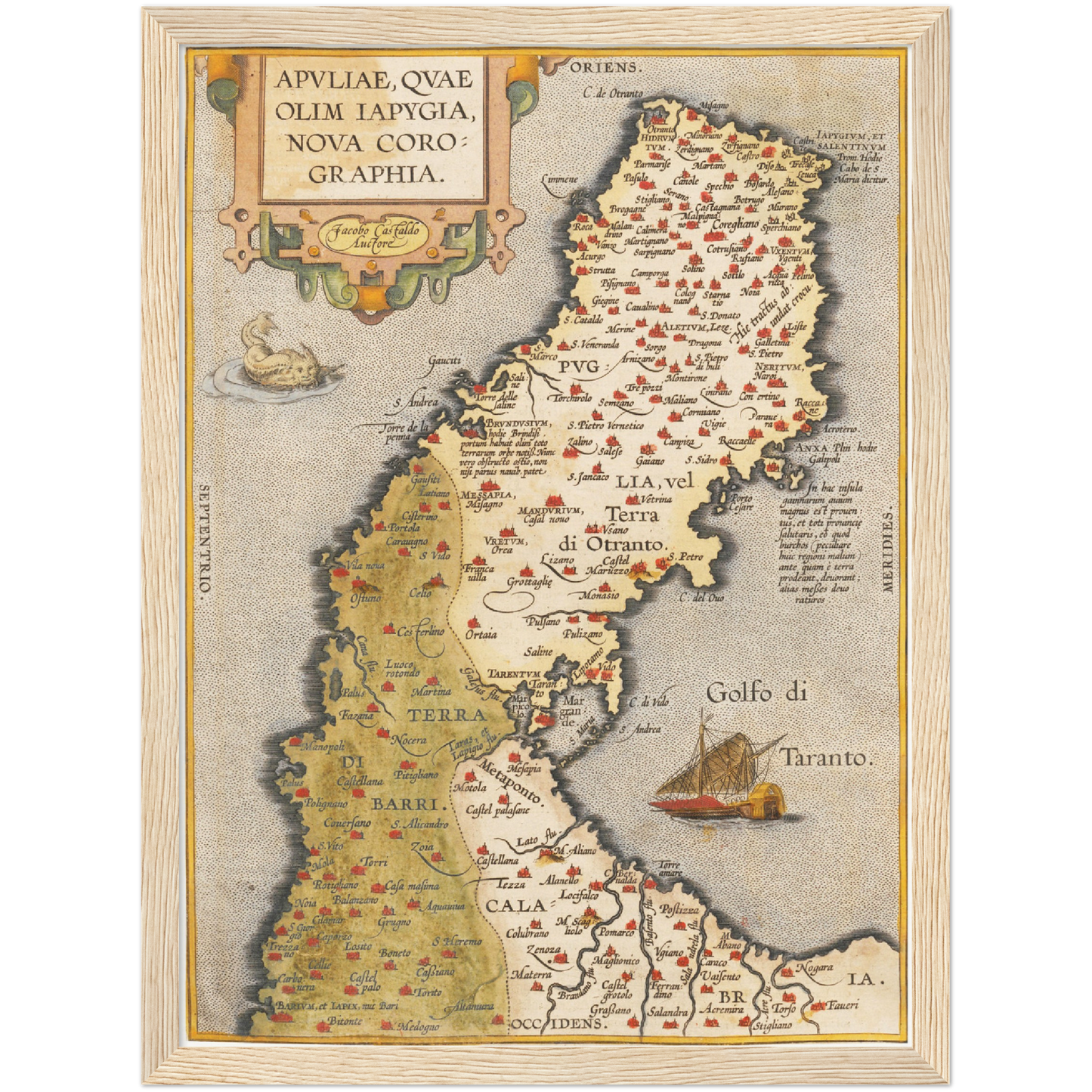 Historische Landkarte Apulien um 1609