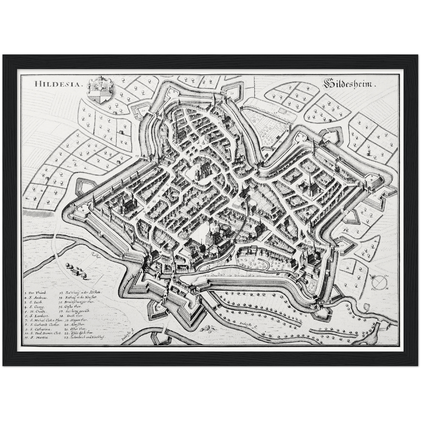 Historische Stadtansicht Hildesheim um 1650