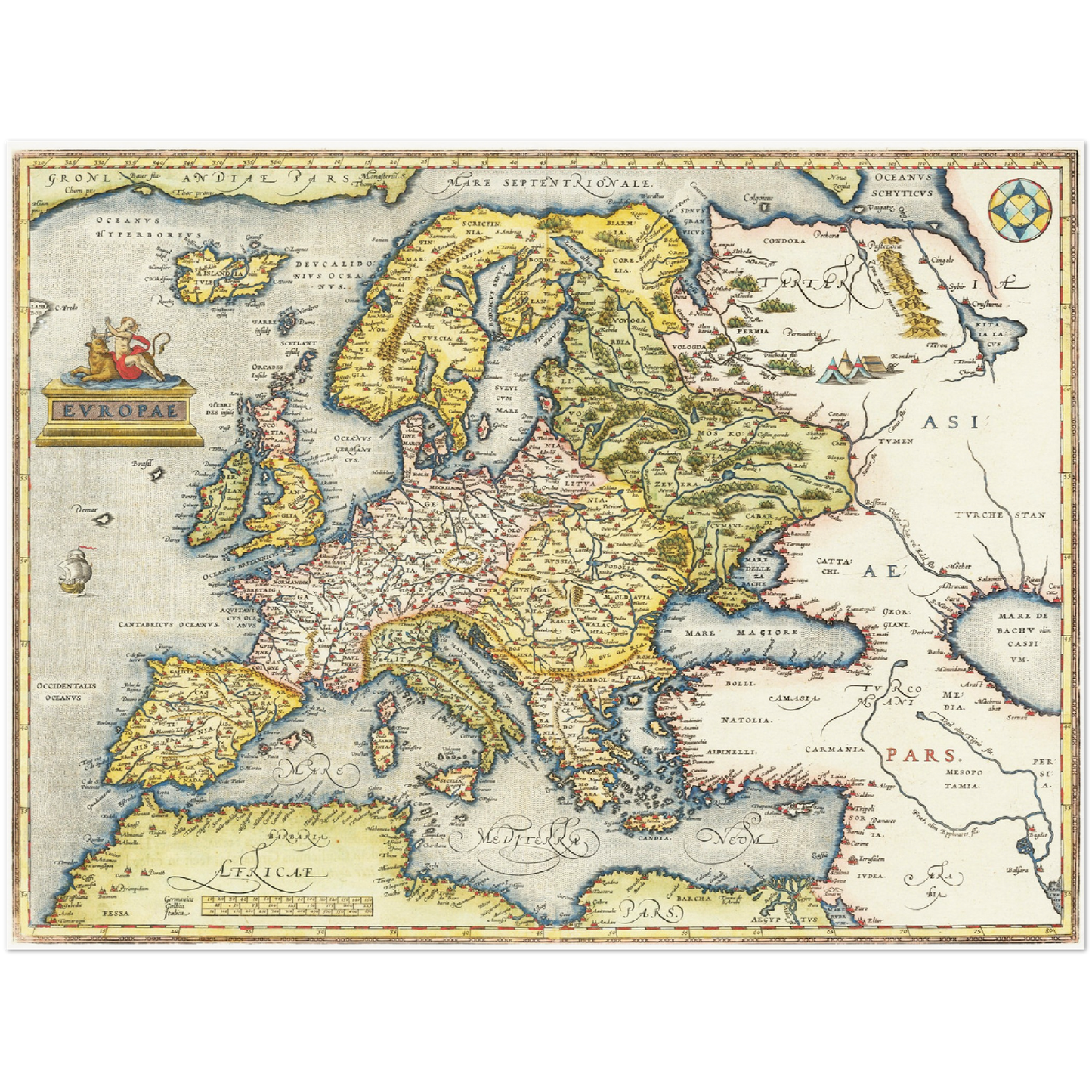 Historische Europakarte um 1570