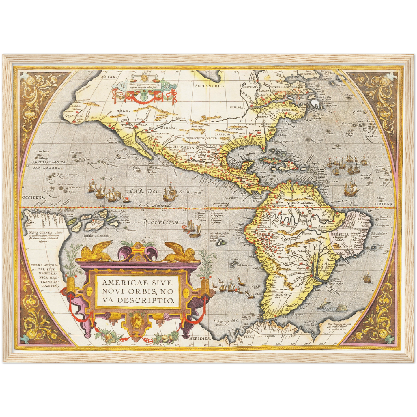 Historische Landkarte Amerika um 1609