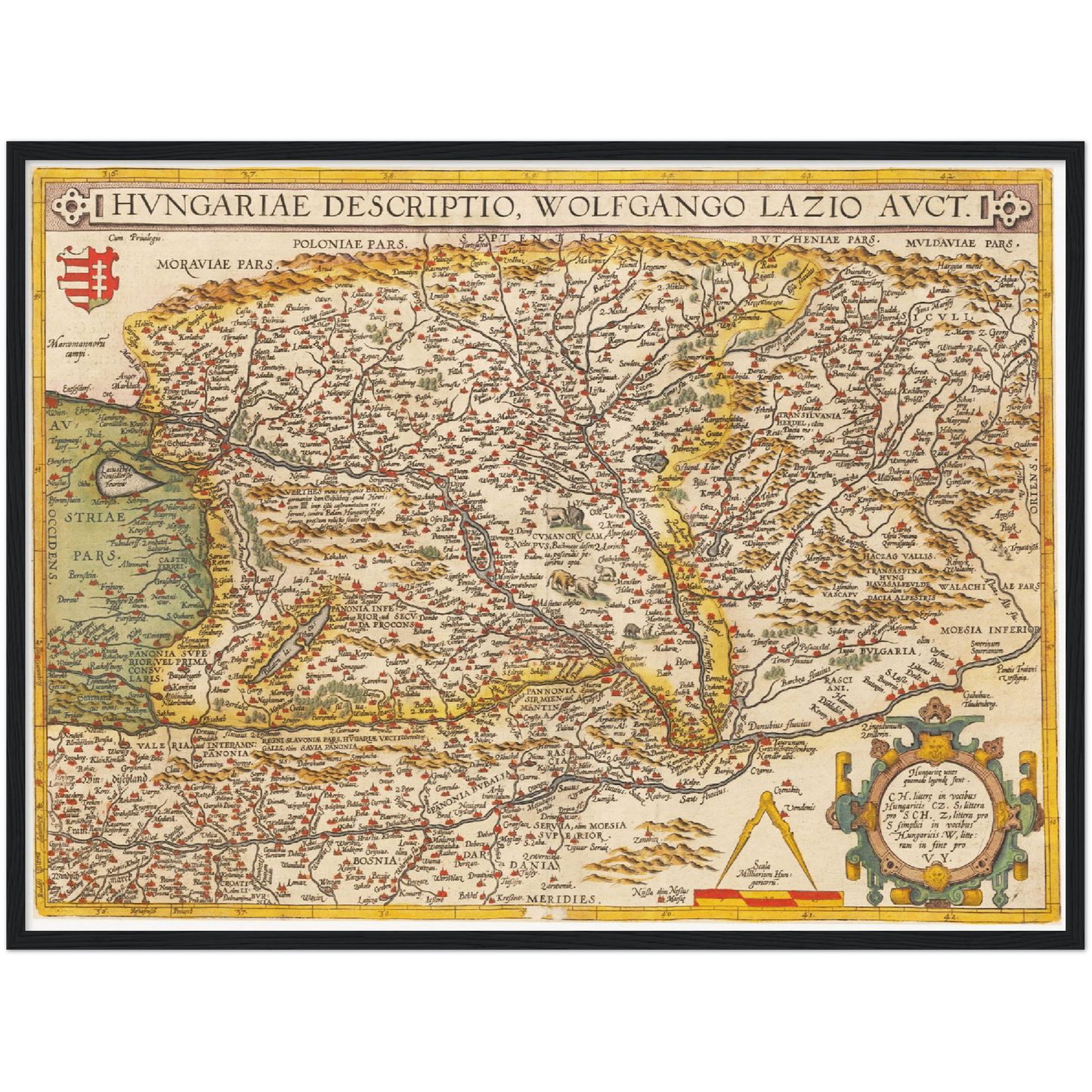 Historische Landkarte Ungarn um 1609