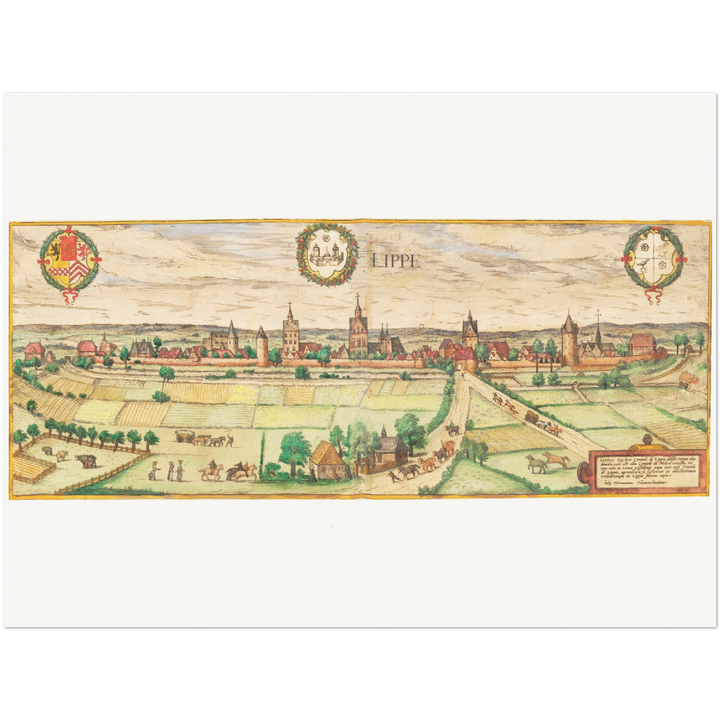Historische Stadtansicht Lippe um 1592