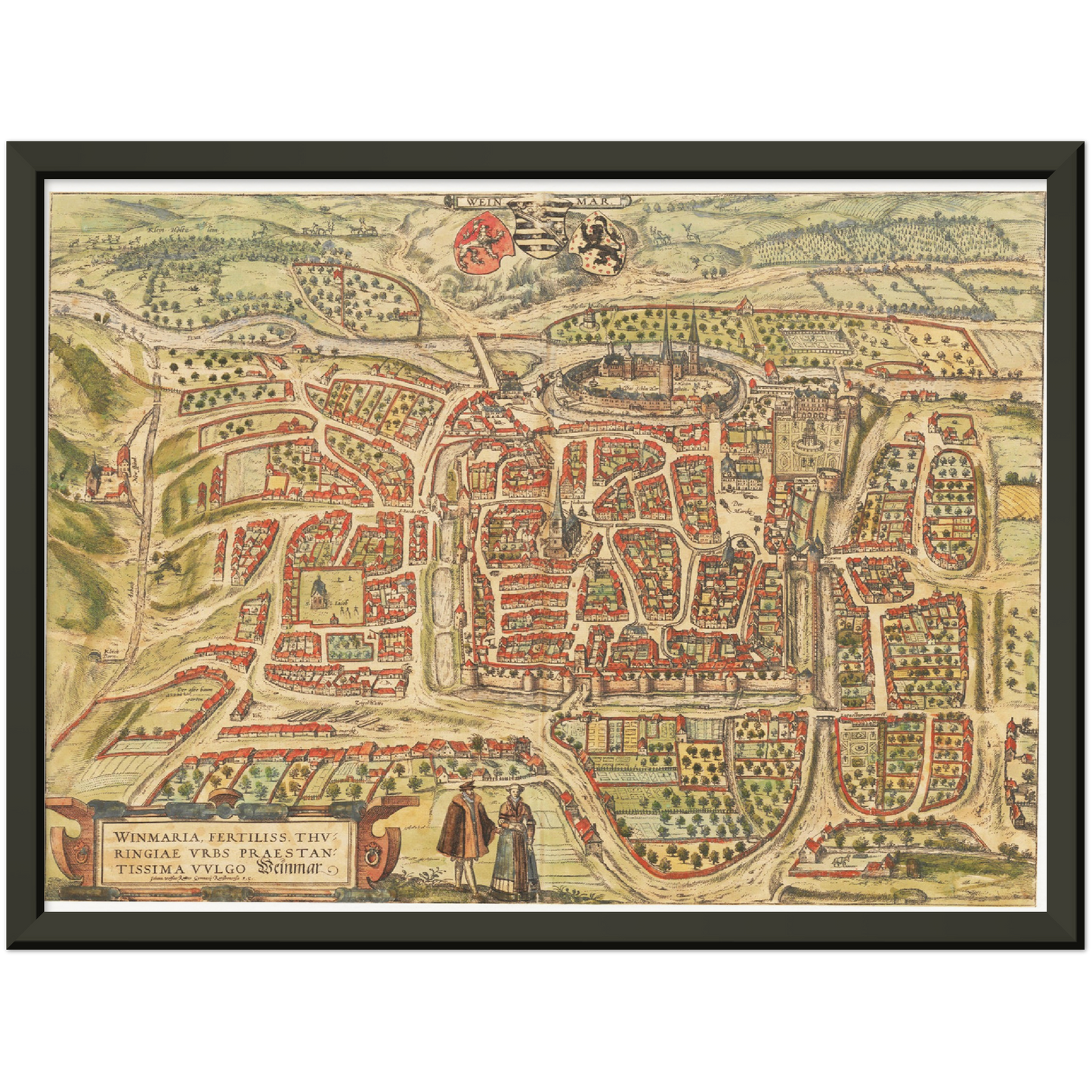 Historische Stadtansicht Weimar um 1582