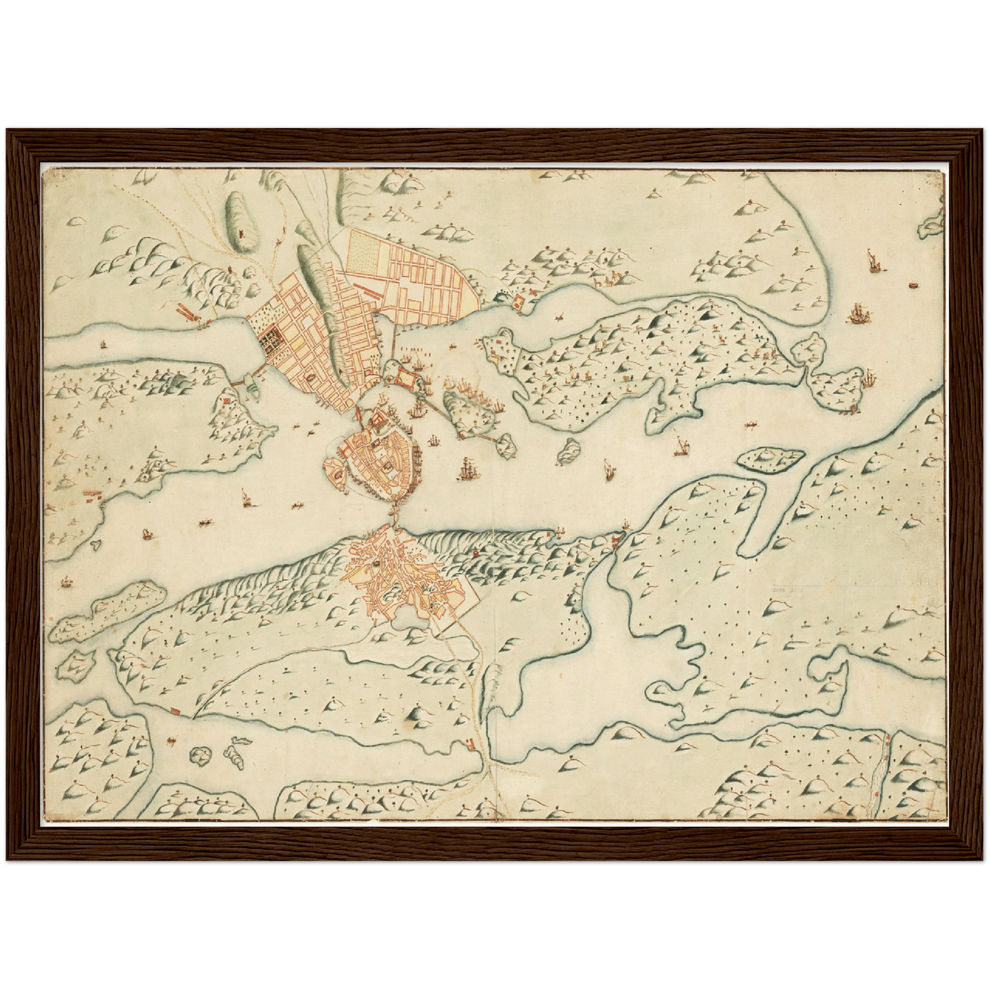 Historischer Stadtplan Stockholm um 1642