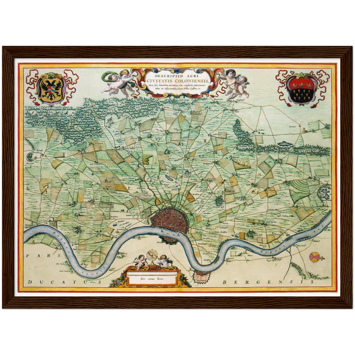Historische Landkarte Köln um 1735