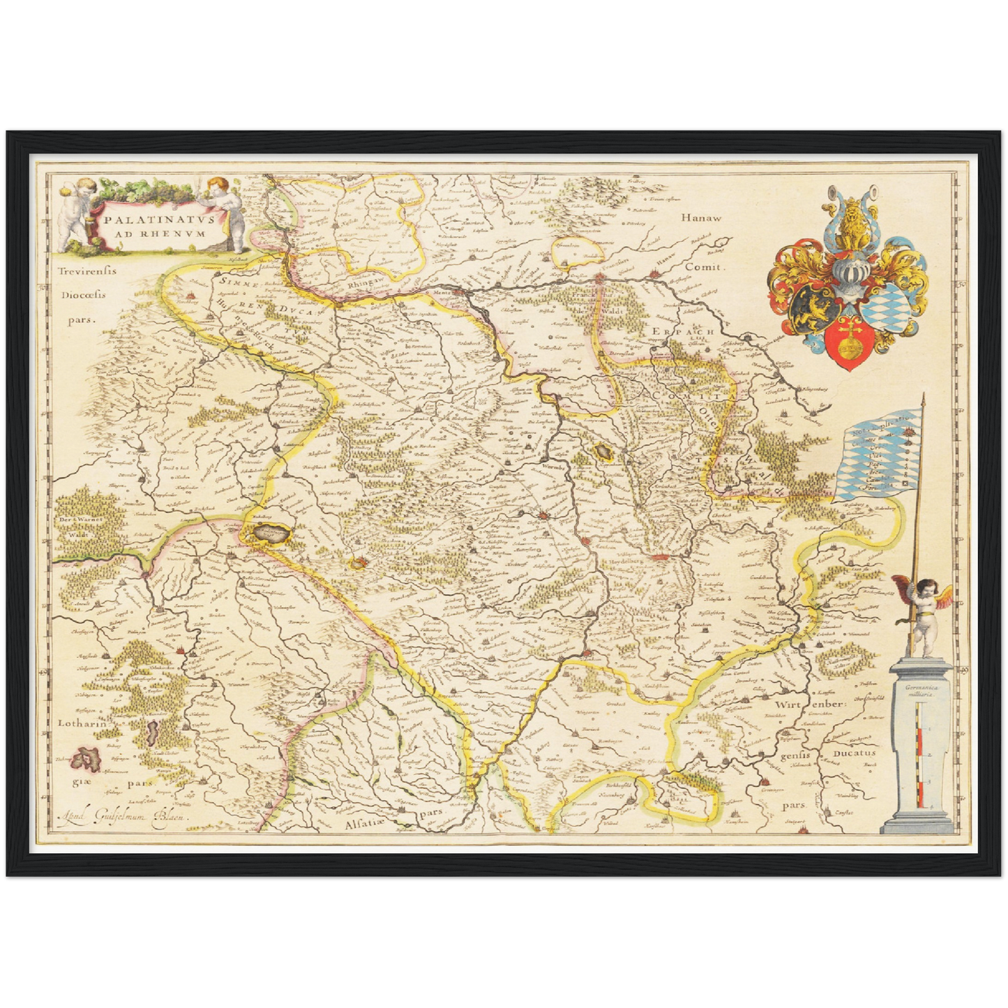 Historische Landkarte Pfalz um 1635