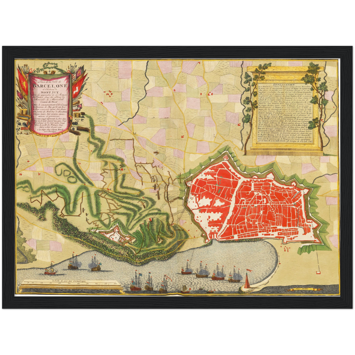 Historischer Stadtplan Barcelona um 1700