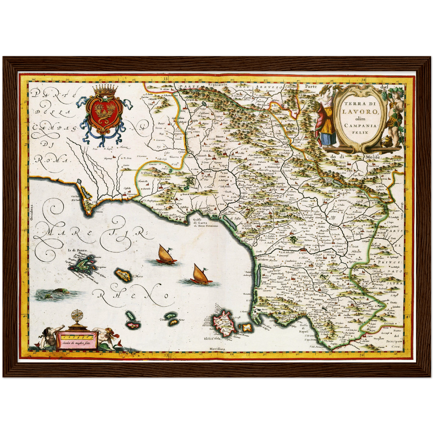 Historische Landkarte Kampanien um 1690