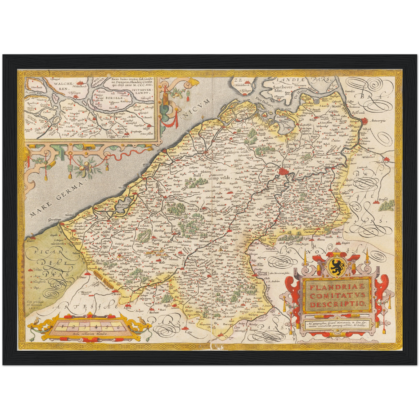 Historische Landkarte Flandern um 1609